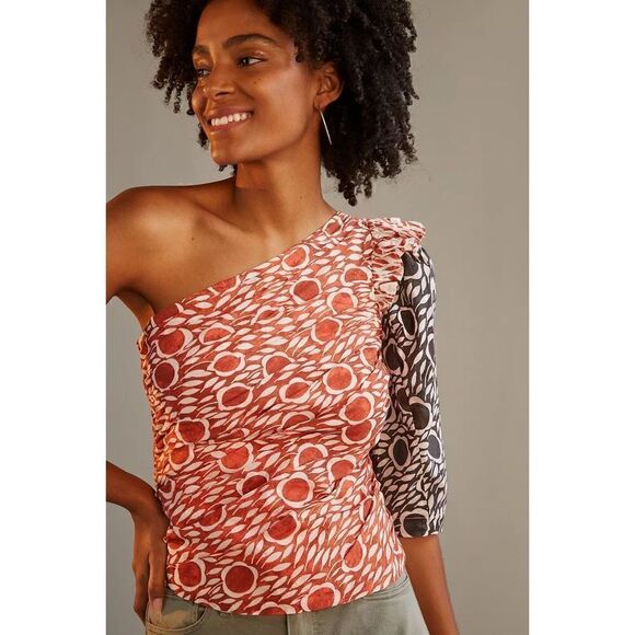 Cecilia Pettersson Printed One-Shoulder Blouse - Picture 1 of 10